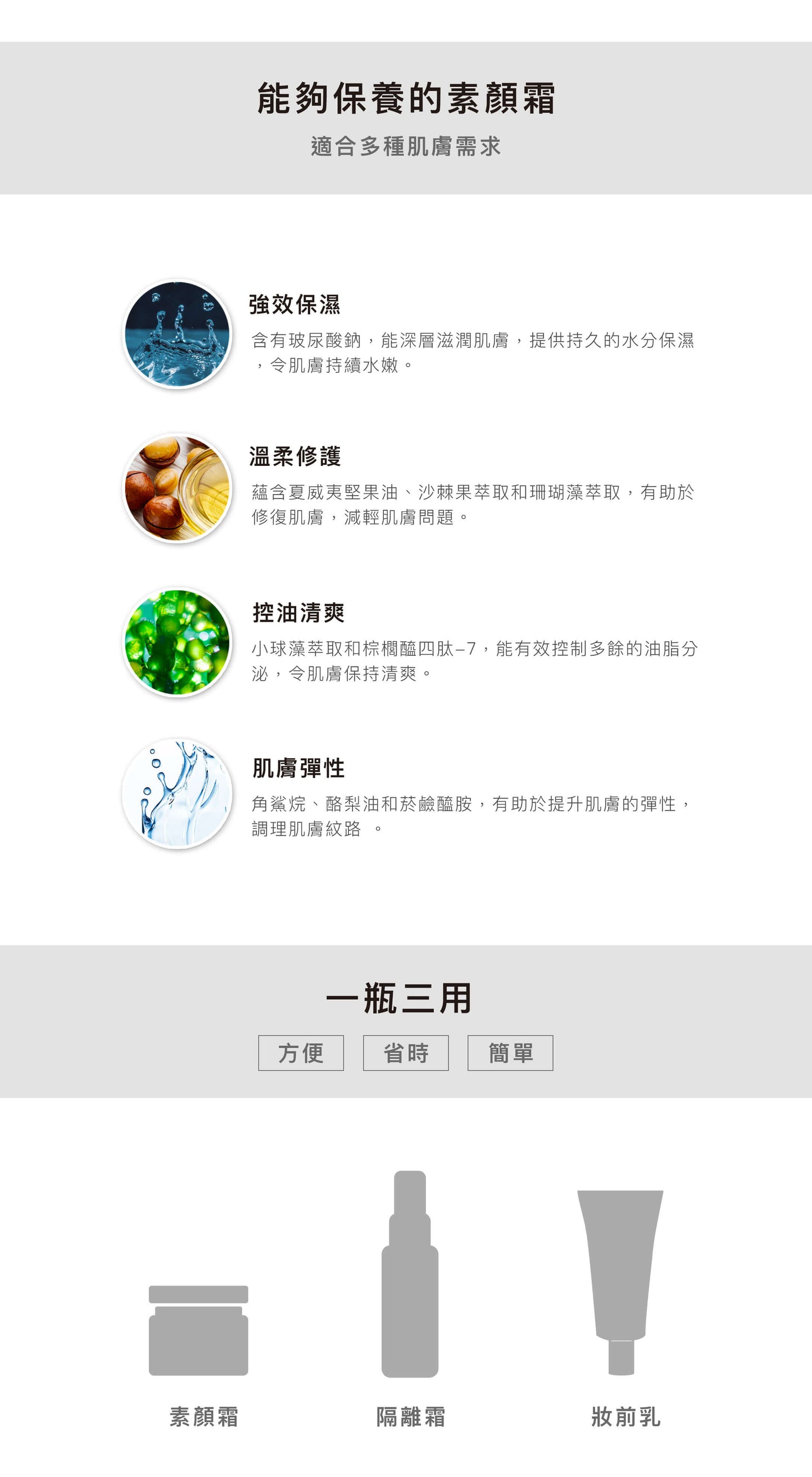 無瑕控油素顏霜【防曬保濕裸肌妝效】