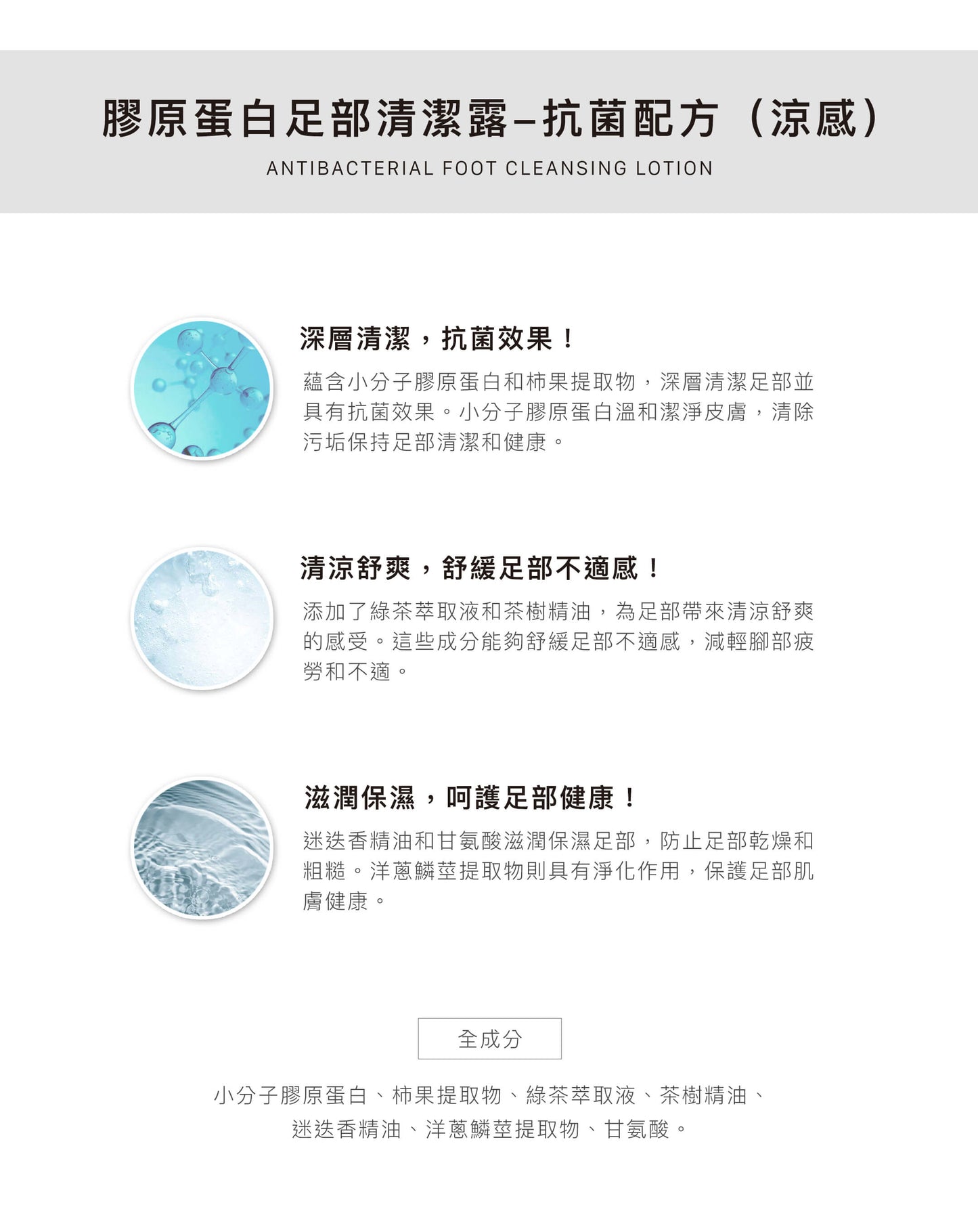 膠原蛋白足部清潔露-抗菌配方(涼感)