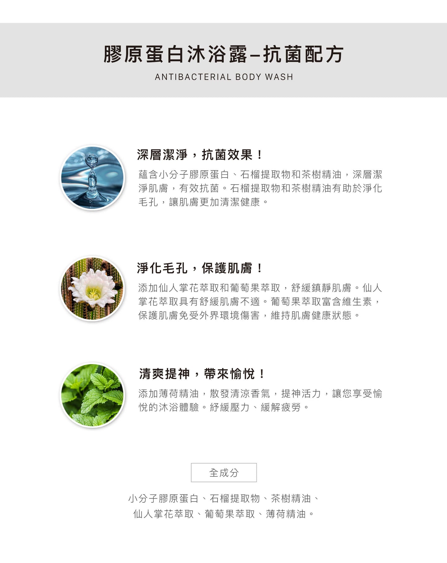 膠原蛋白沐浴露【保濕/美白/抗菌配方】