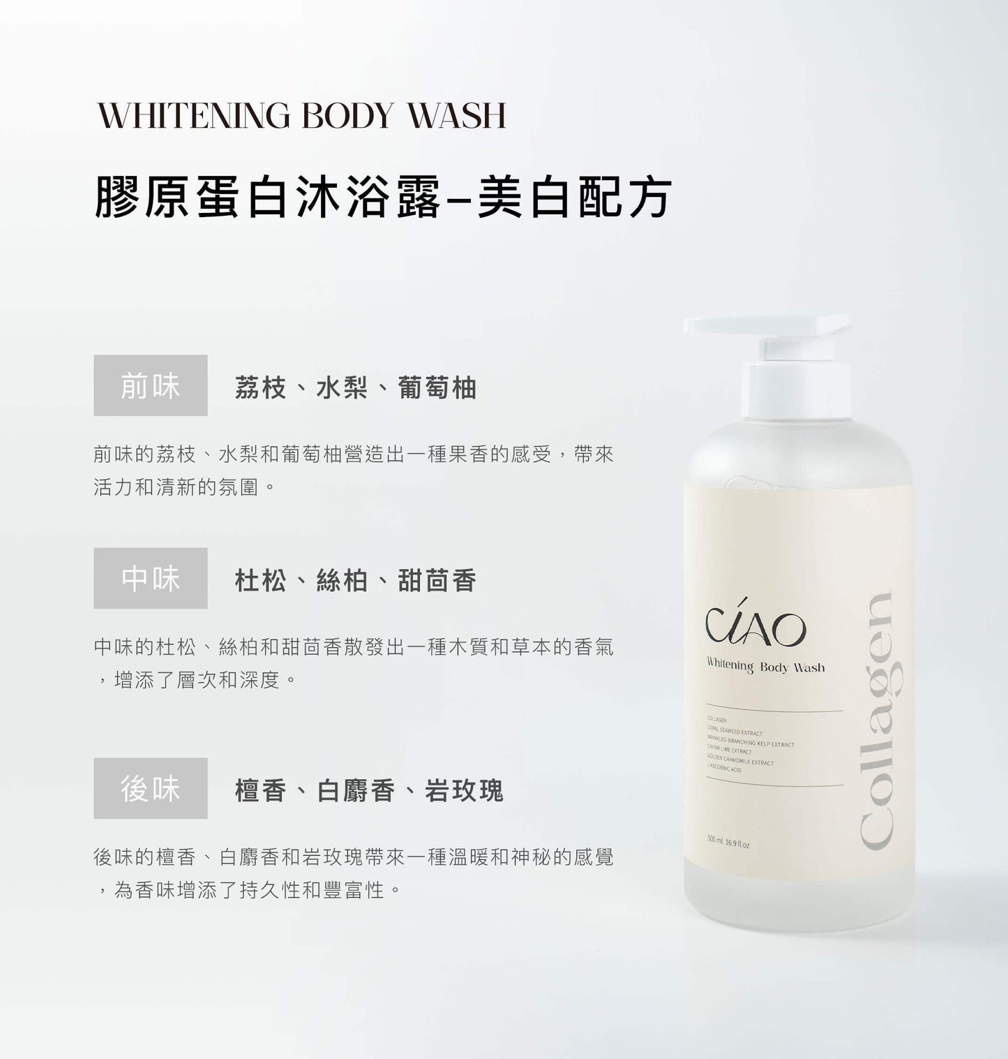 膠原蛋白沐浴露【保濕/美白/抗菌配方】